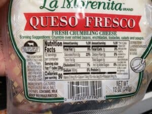 La Morenita Queso Fresco crumbling cheese label
