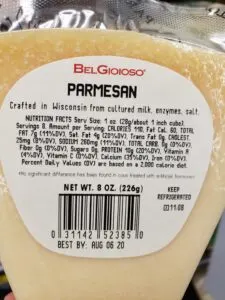 BelGioioso; Parmesan label