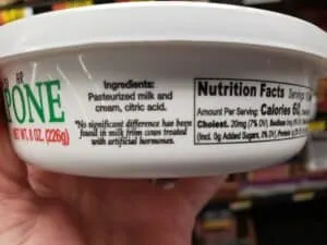 Mascarpone label