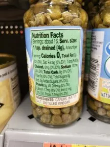canned Capers label