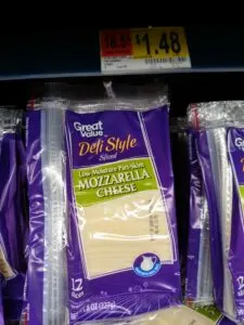 Great Value Deli mozzarella Slice Cheese