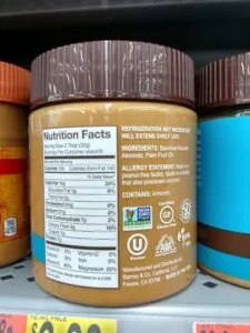 Barney Butter Almond Butter label