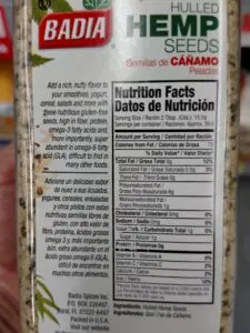 Hulled Hemp Seeds label