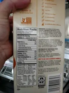 Silk Cashew Milk Unsweetened label