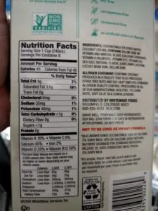 Silk Coconut Milk Unsweetened label