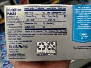 Philadelphia Cream Cheese label