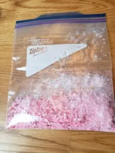 crushed candy in Ziploc bag