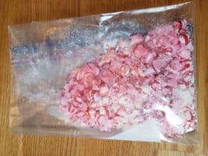 crushed starlight mints in Ziploc bag