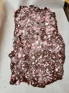 Keto Chocolate Peppermint Bark on tray