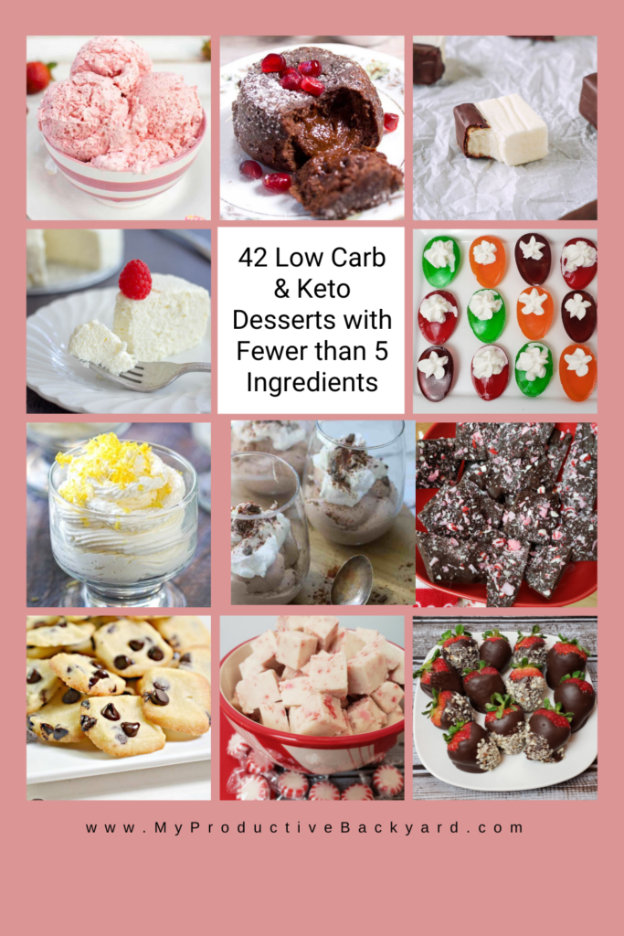 42 Low Carb Keto Desserts with Fewer than 5 Ingredients Pinterest Pin 