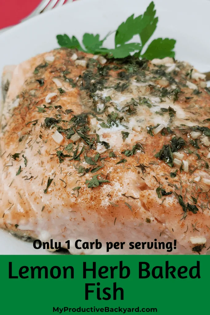 Lemon Herb Baked Fish Pinterest pin