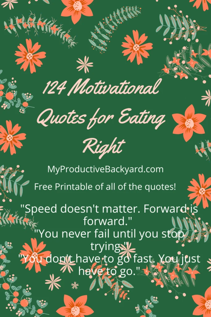 124 Motivational Quotes for Eating Right Pinterest pin