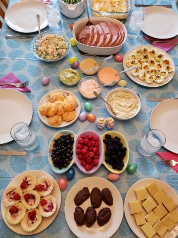 Easter dinner spread