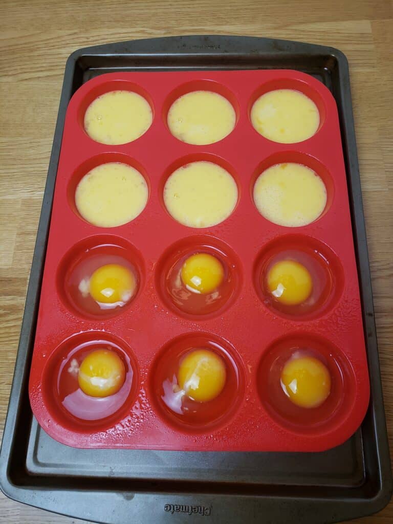 dozen eggs in muffin pan