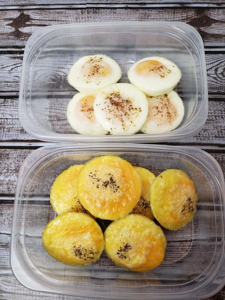 oven baked eggs in storage container