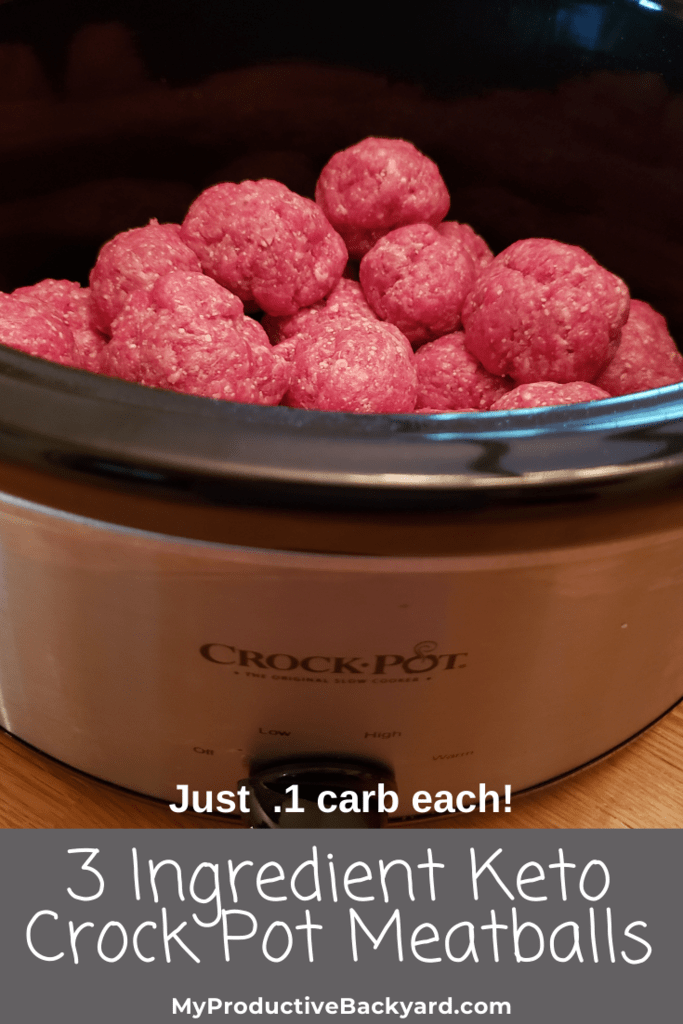 3 Ingredient Keto Crock Pot Meatballs - My Productive Backyard