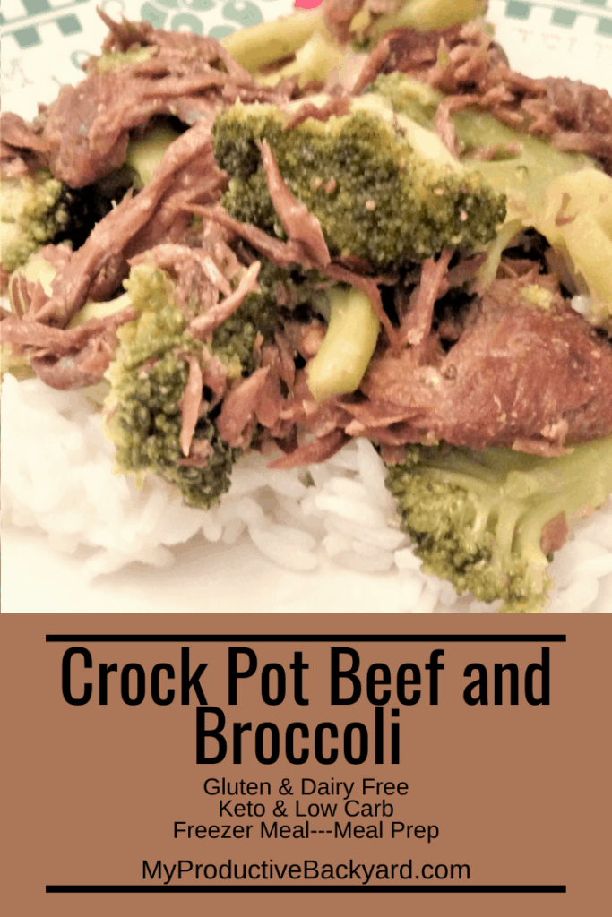 Crock Pot Beef and Broccoli Freezer Meal Pinterest pin