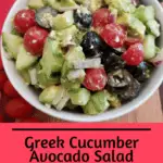 Greek Cucumber Avocado Salad Pinterest Pin