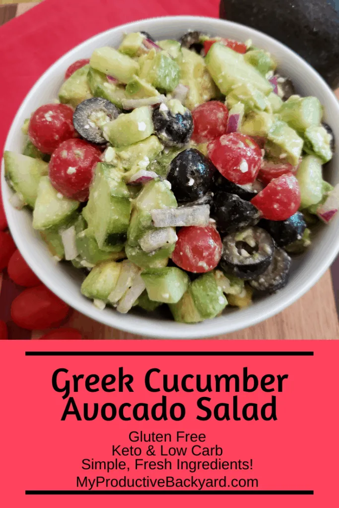 Greek Cucumber Avocado Salad Pinterest Pin