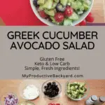 Greek Cucumber Avocado Salad Pinterest Pin