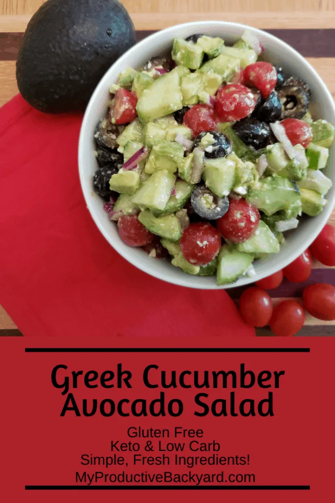 Greek Cucumber Avocado Salad Pinterest Pin