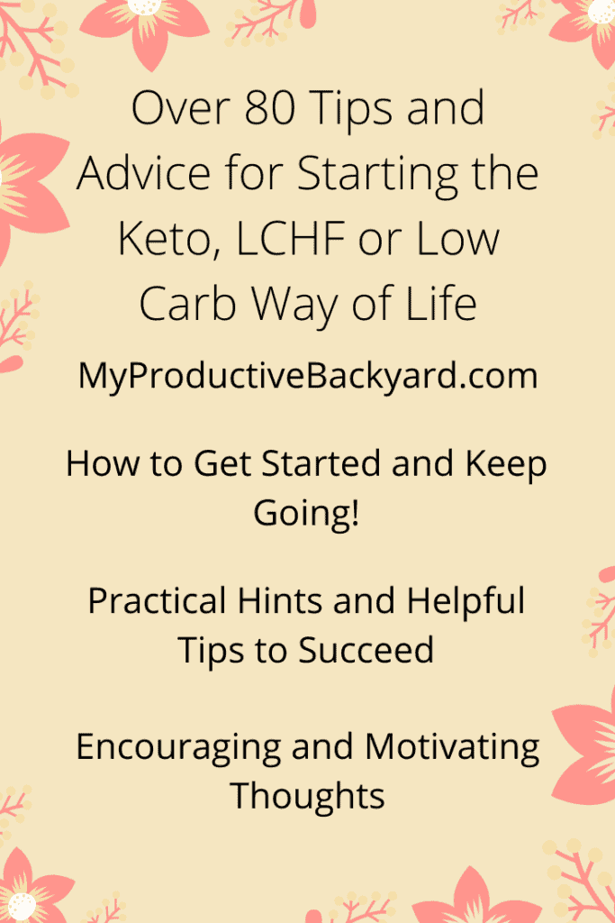 Over 80 Tips and Advice for Starting the Keto LCHF or Low Carb Way of Life Pinterest pin