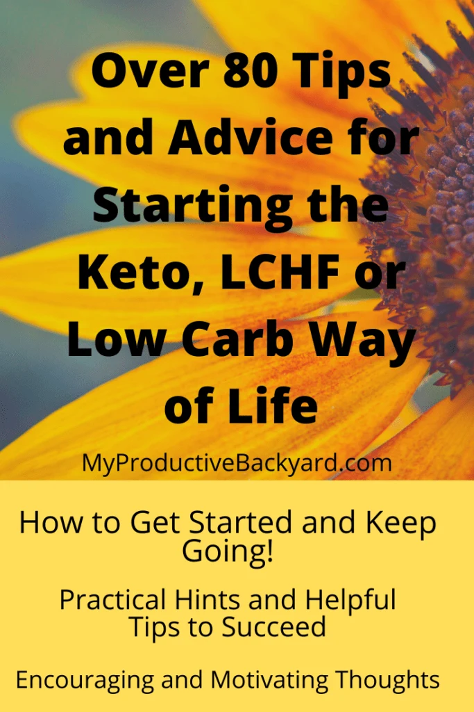 Over 80 Tips and Advice for Starting the Keto, LCHF or Low Carb Way of Life Pinterest pin