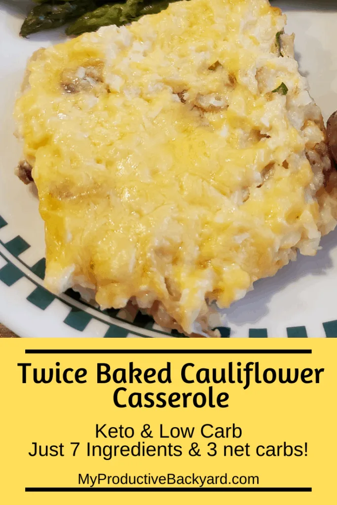 Twice Baked Cauliflower Casserole pinterest pin