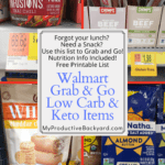 Walmart Grab & Go Low Carb & Keto Items Pinterest pin