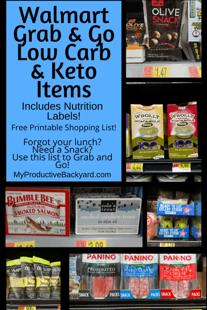 Walmart Grab & Go Low Carb & Keto Items Pinterest pin