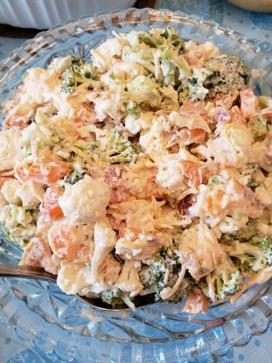 Creamy Broccoli Cauliflower Salad