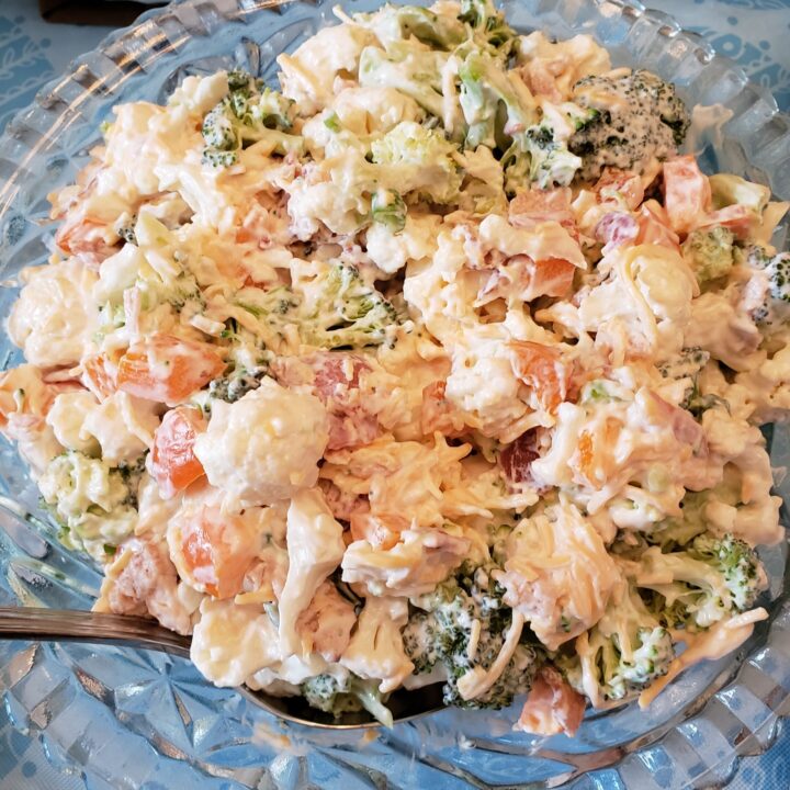 Creamy Broccoli Cauliflower Salad