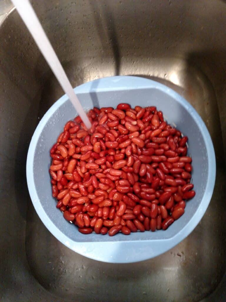 draining kidney beans