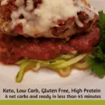 Keto Parmesan Chicken over Zoodles Pinterest pin