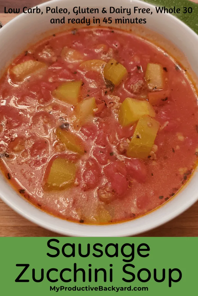 Sausage Zucchini Soup Pinterest pin