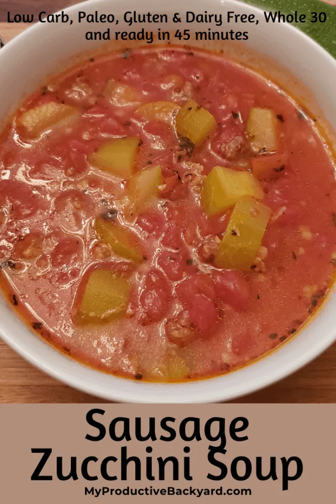 Sausage Zucchini Soup Pinterest pin