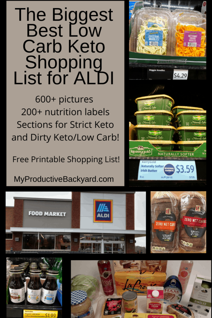 The Biggest Best Low Carb Keto Shopping List for ALDI - My Productive Backyard