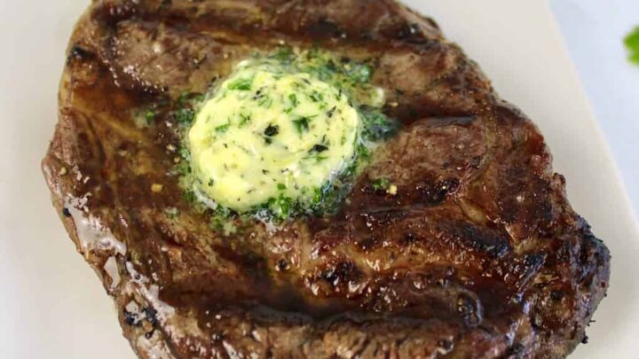 Image for Grilled Steak with Garlic Herb Compound Butter