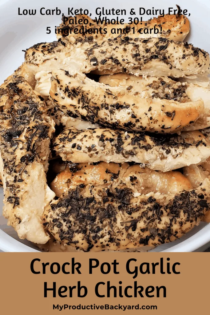 Crock Pot Garlic Herb Chicken Pinterest pin