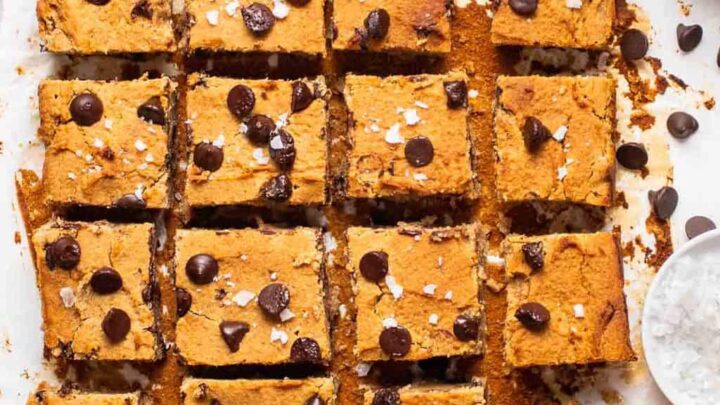 Image for Healthy Eggless Protein Tahini Blondies
