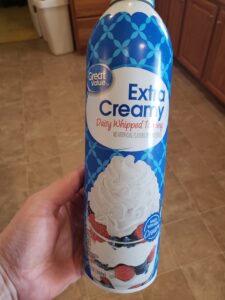 can of whipped topping