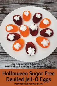 Halloween Sugar Free Deviled Jell-O Eggs Pinterest Pin