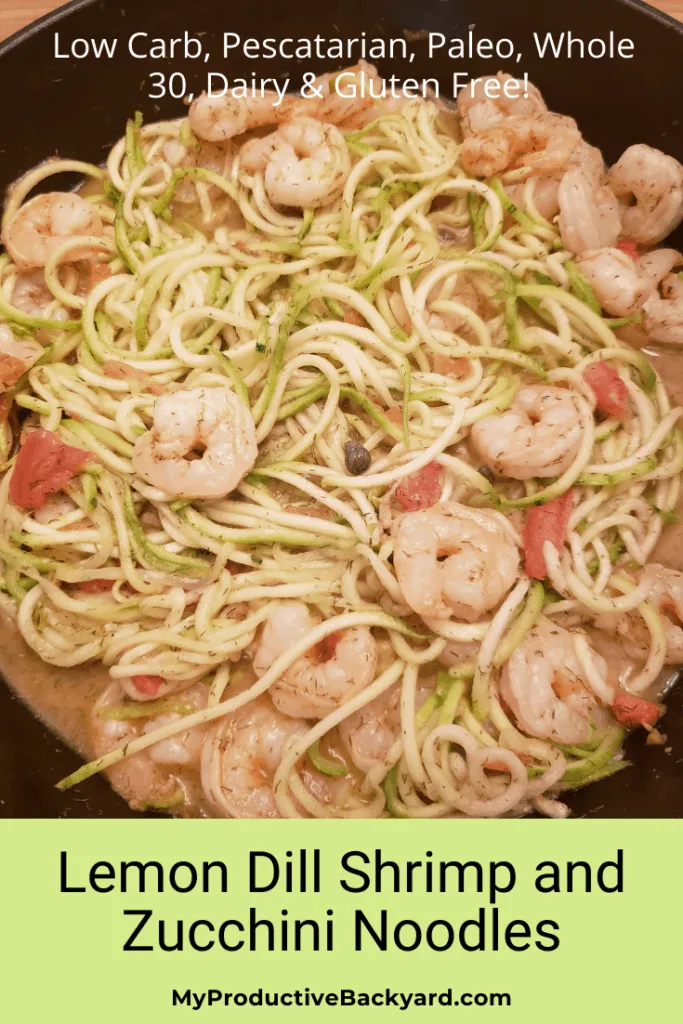 Lemon Dill Shrimp and Zucchini Noodles Pinterest Pin