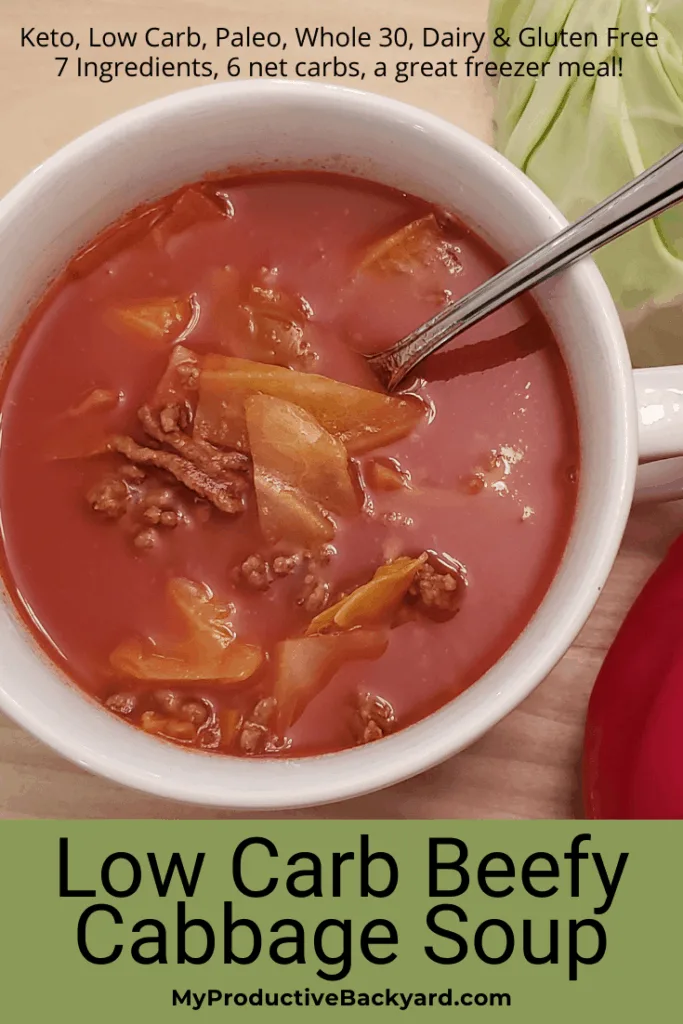 Low Carb Beefy Cabbage Soup Pinterest Pin