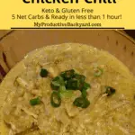 Low Carb White Chicken Chili Pinterest Pin
