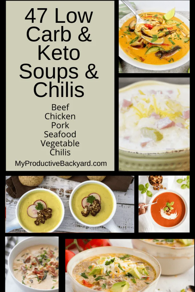 47 Low Carb Keto Soups and Chilis Pinterest pin