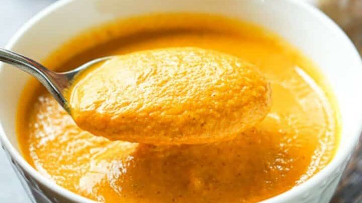 Image for Easy Low Carb Creamy Curry Carrot Soup - 4 ingredients & 15 minutes!