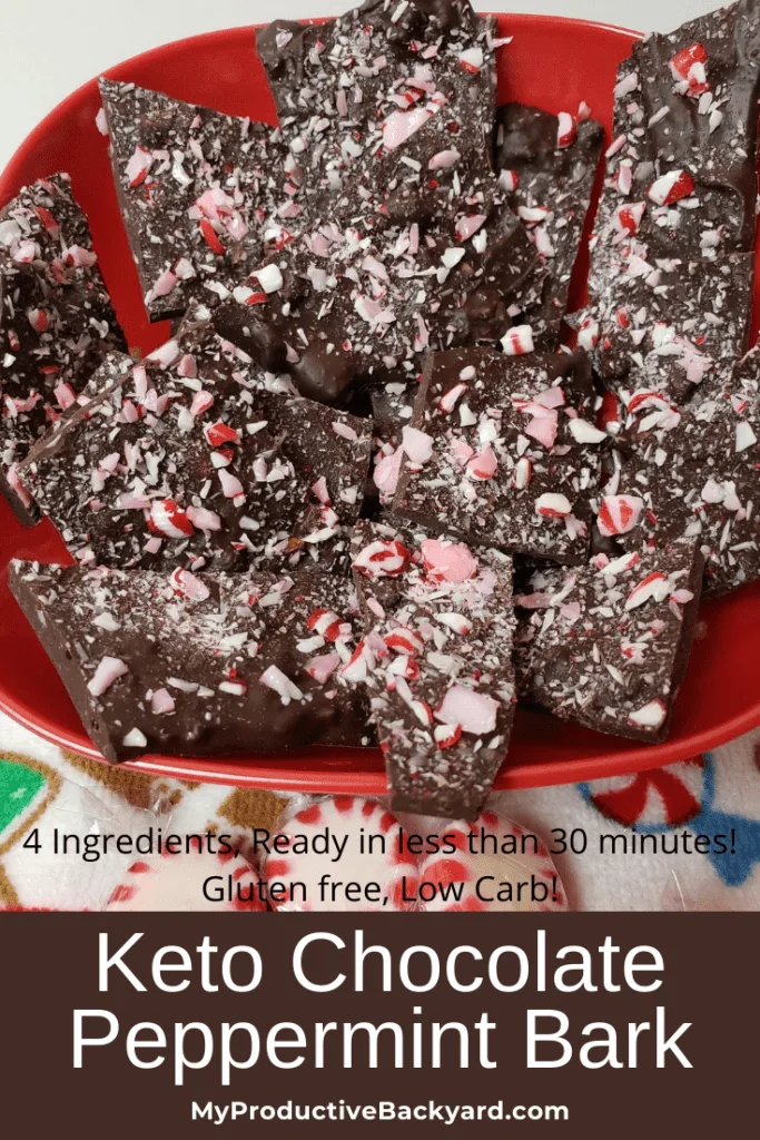 Keto Chocolate Peppermint Bark Pinterest Pin