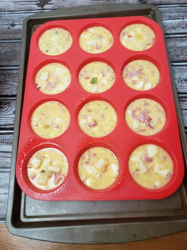 egg muffins ready for the oven