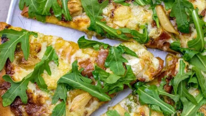 Image for Camembert, Fig, Roasted Garlic and Arugula Pizza